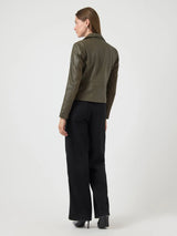 YAS Sophie nahkatakki - vihreä - ohuet takit - naisten takit - naisten nahkatakit - vaatteet - muoti - lifestyle - IHANA Store