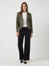 YAS Sophie nahkatakki - vihreä - ohuet takit - naisten takit - naisten nahkatakit - vaatteet - muoti - lifestyle - IHANA Store