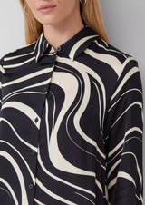 s.Oliver kauluspaita kuvioitu - musta kuvioitu - naisten paitapuserot - naisten vaatteet - muoti - lifestyle - IHANA Store