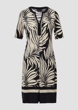 s.Oliver mekko - musta beige kuvioitu - tunikamekot - joustava mekko - naisten muoti - lifestyle - IHANA Store