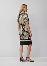 s.Oliver mekko - musta beige kuvioitu - tunikamekot - joustava mekko - naisten muoti - lifestyle - IHANA Store