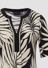 s.Oliver mekko - musta beige kuvioitu - tunikamekot - joustava mekko - naisten muoti - lifestyle - IHANA Store