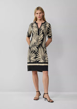 s.Oliver mekko - musta beige kuvioitu - tunikamekot - joustava mekko - naisten muoti - lifestyle - IHANA Store