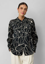 s.Oliver paitapusero - musta kuvioitu - naisten muoti - viskoosipaidat - pukeutuminen - lifestyle - IHANA Store