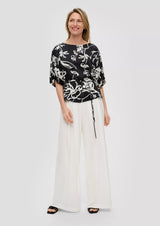 s.Oliver pusero - kuvioitu - musta - lyhythihainen pusero - naisten vaatteet - IHANA Store - lifestylemeyymälä