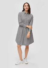 s.Oliver puuvillamekko - musta valko raidallinen - paitamekko - naisten mekot - naisten puuvillamekot - muoti - lifestyle - IHANA Store