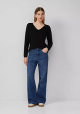 s.Oliver puuvillaneule - musta - naisten neuleet - villaton neule - yläosat - lifestylemyymälä - IHANA Store