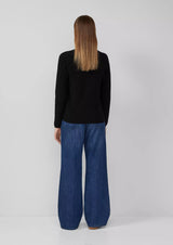 s.Oliver puuvillaneule - musta - naisten neuleet - villaton neule - yläosat - lifestylemyymälä - IHANA Store