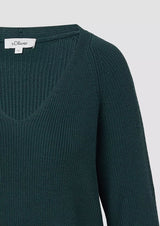 s.Oliver puuvillaneule - vihreä - naisten neuleet - villaton neule - yläosat - lifestylemyymälä - IHANA Store