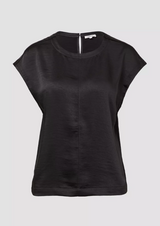 s.Oliver satiini t-paita - musta - naisten muoti - vaatteet - pukeutuminen - lifestyle - IHANA Store