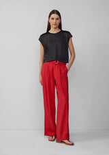 s.Oliver satiini t-paita - musta - naisten muoti - vaatteet - pukeutuminen - lifestyle - IHANA Store