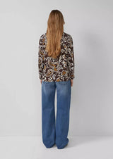 s.Oliver trikoopusero - ruskea kuvioitu - arkipuserot - naisten muoti - lifestyle - IHANA Store