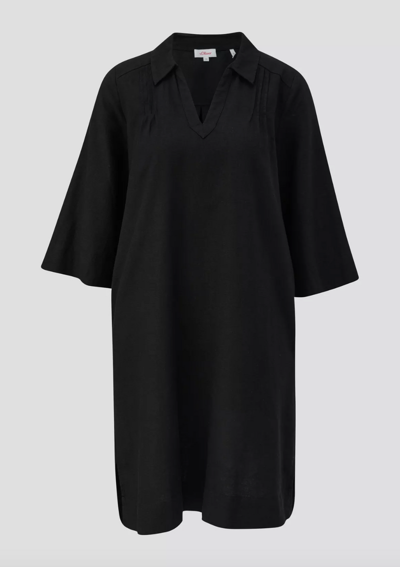 s.Oliver mekko - musta - pellavamekko - tunikamekko - kesämekko - naisten vaatteet - IHANA Store
