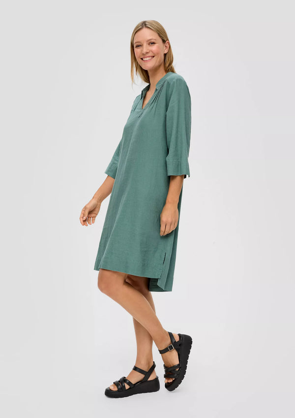 s.oliver mekko - pellavamekko - vihreä - tunikamekko - naisten vaatteet - IHANA Store - lifestylemyymälä