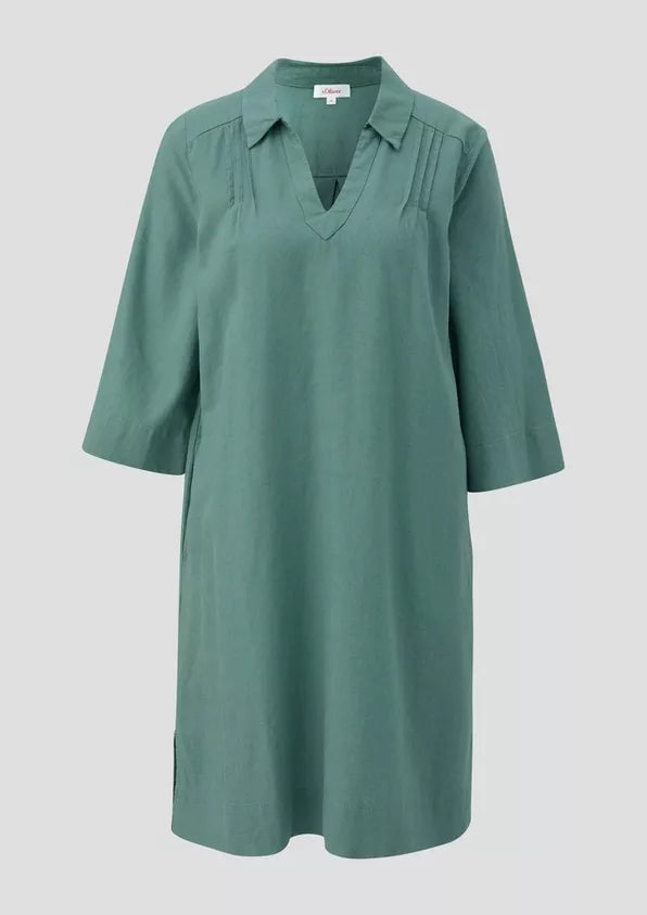 s.oliver mekko - pellavamekko - vihreä - tunikamekko - naisten vaatteet - IHANA Store - lifestylemyymälä