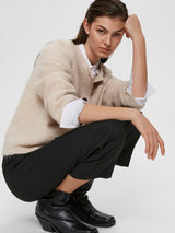 Selected Femme Lulu neuletakki - beige - neuleet ja neuletakit - yläosat - Naisten vaatteet - IHANA Store - lifestyle