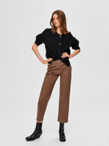 Selected Femme lulu neuletakki lyhyt - musta - yläosat - neuleet ja neuletakit - vaatteet - IHANA Store - lifestyle