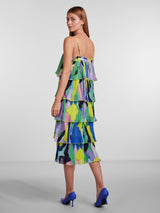 YAS Pimo mekko - frillahelmainen mekko - kuvioitu - juhlamekko - naisten vaatteet - IHANA Store - lifestylemyymälä