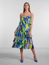 YAS Pimo mekko - frillahelmainen mekko - kuvioitu - juhlamekko - naisten vaatteet - IHANA Store - lifestylemyymälä