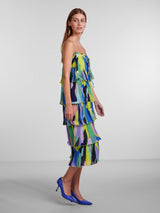 YAS Pimo mekko - frillahelmainen mekko - kuvioitu - juhlamekko - naisten vaatteet - IHANA Store - lifestylemyymälä