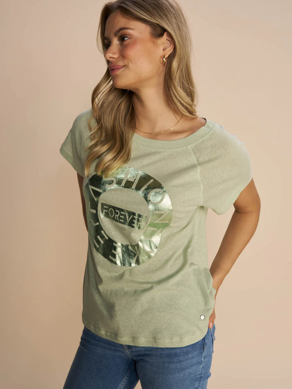 Mos Mosh Armi t-paita - vihreä - printtipaita - naisten lyhythihainen pusero - IHANA Store - vaateliike - verkkokauppa