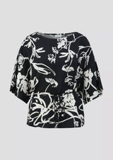s.Oliver pusero - kuvioitu - musta - lyhythihainen pusero - naisten vaatteet - IHANA Store - lifestylemeyymälä