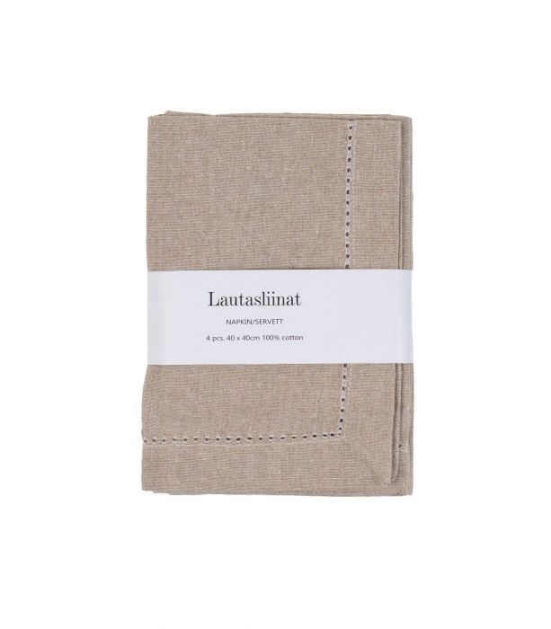 Amanda B. lautasliina - beige - puuvillalautasliina - kodin sisustus - kattaus - lifestyle - IHANA Store