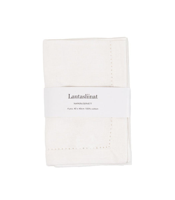Amanda B. lautasliina - valkoinen - puuvillalautasliina - kodin sisustus - kattaus - lifestyle - IHANA Store