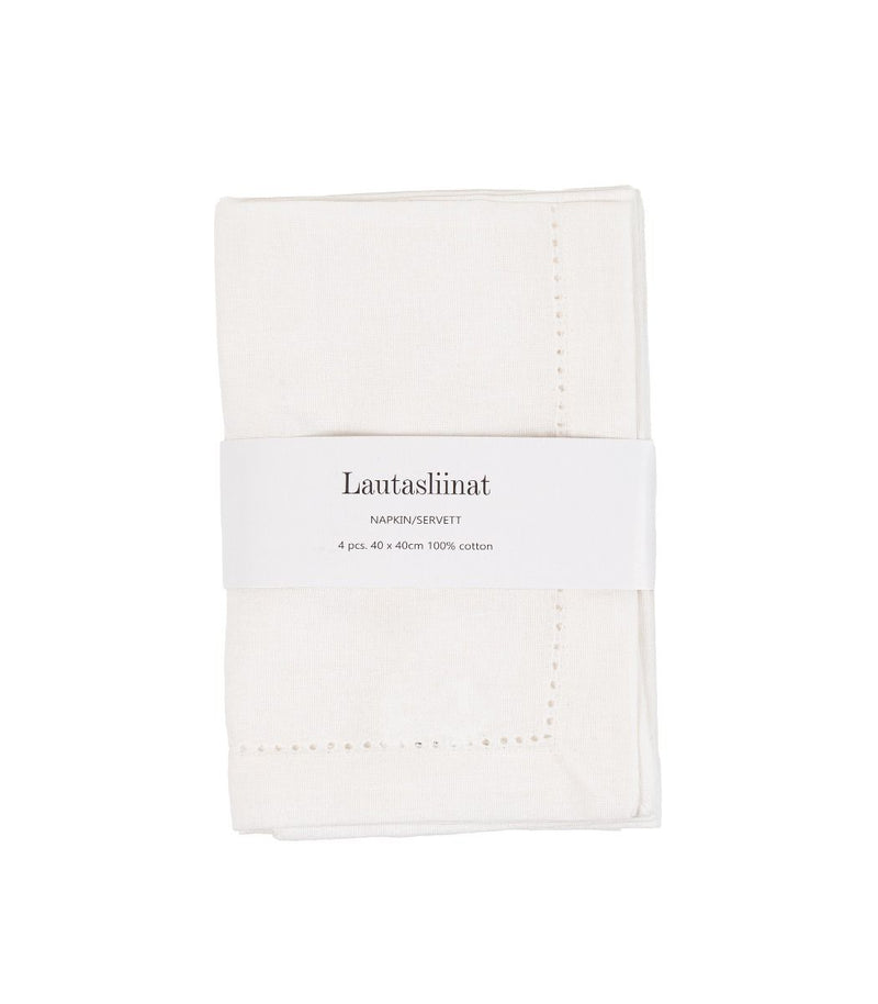 Amanda B. lautasliina - valkoinen - puuvillalautasliina - kodin sisustus - kattaus - lifestyle - IHANA Store