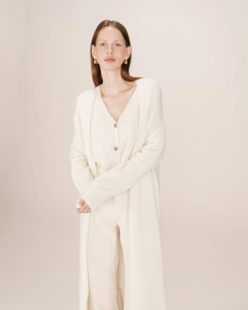 Grace & Mila Santiago neuletakki - luonnonvalkoinen - pitkät neuletakit - naisten muoti - lifestyle - IHANA Store