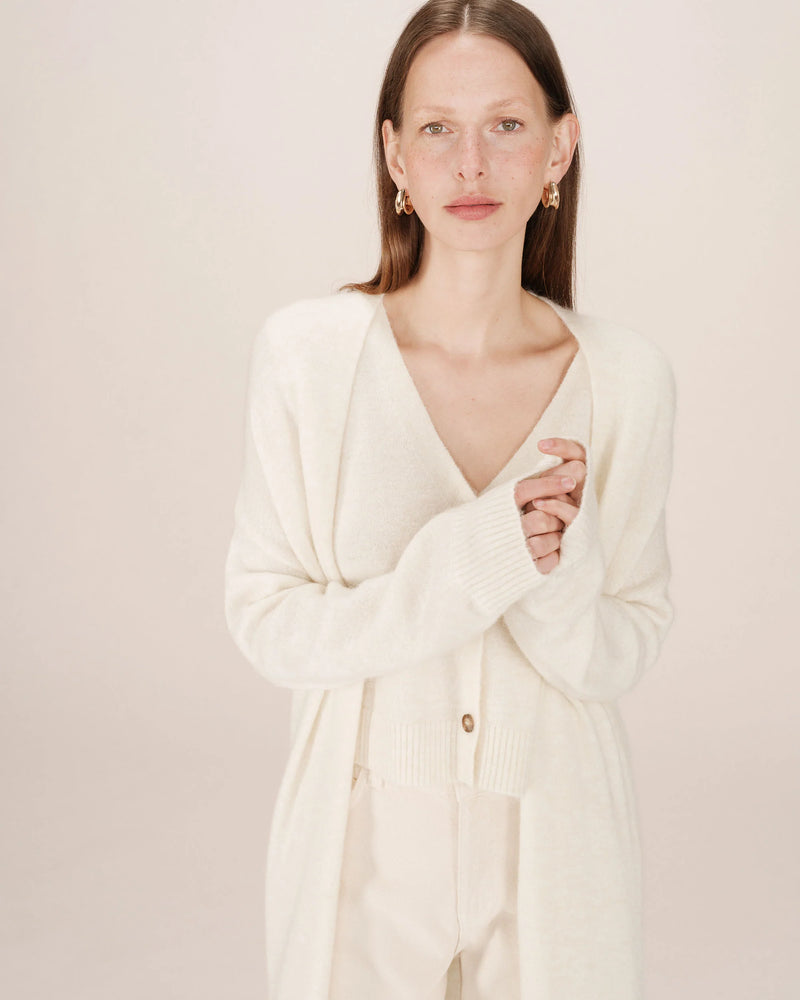 Grace & Mila Santiago neuletakki - luonnonvalkoinen - pitkät neuletakit - naisten muoti - lifestyle - IHANA Store