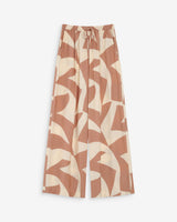 Grace & Mila Veni housut - persikka beige kuvioitu - leveälahkeiset housut - naisten housut - muoti - lifestyle - IHANA Store - kotimainen verkkokauppa