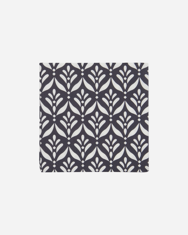 House Doctor Mento lautasliina - valko-musta kuvioitu - keittiö - koti - kattaus - paperiservetti - IHANA Store - lifestylemyymälä - verkkokauppa