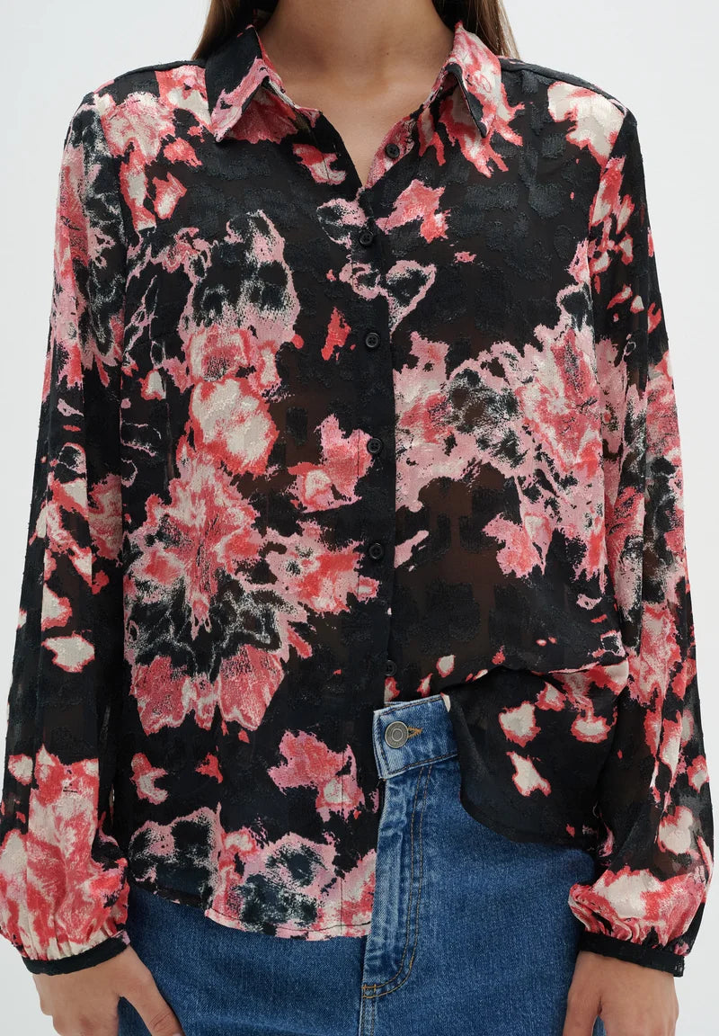 InWear Basira paitapusero - kuvioitu - musta - roosa - naisten yläosat - naisten vaatteet - IHANA Store - lifestylemyymälä