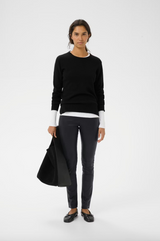 InWear Luella nahkahousut - musta - nahkahousut - kapealahkeiset housut -naisten muoti - lifestylemyymälä - IHANA Store