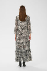 InWear Lyon mekko - musta valko kuvioitu - sifonkimekot - naisten vaatteet - muoti - pukeutuminen - lifestyle - IHANA Store - kotimainen verkkokauppa