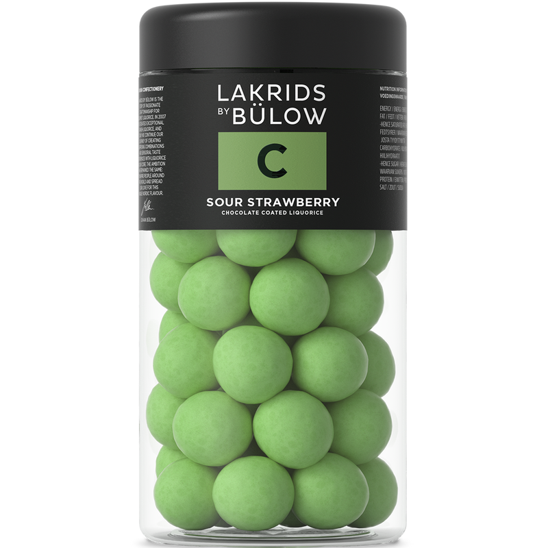 Lakrids by Bülow C Sour Strawberry lakritsi  295g - gluteeniton lakritsi - makea elintarvike - herkut - koti - IHANA Store - lifestylemyymälä