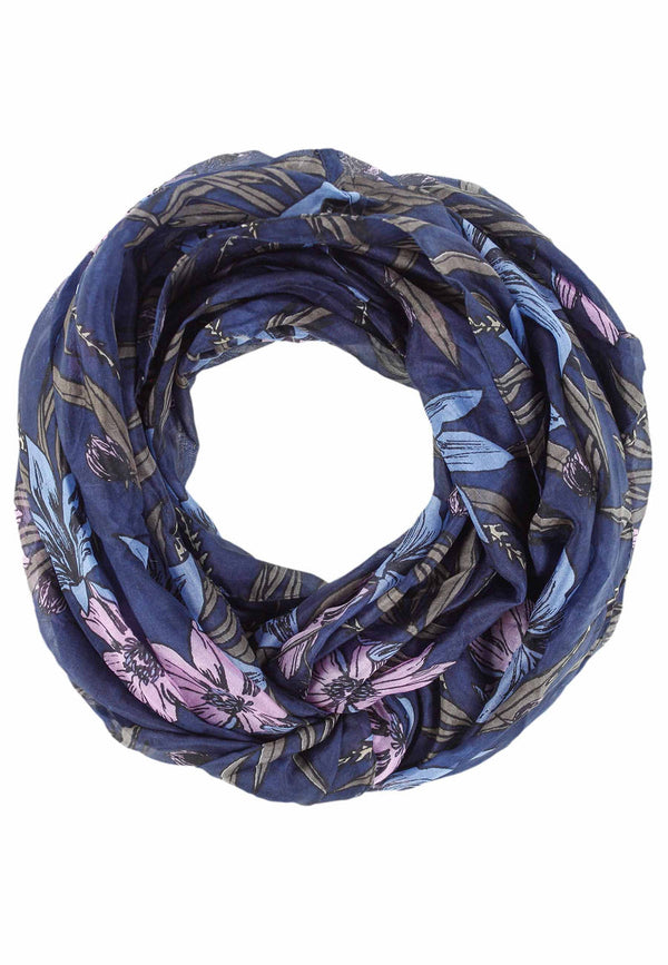 Lasessor Lilies silkkituubihuivi - sininen - kukkakuvioitu - asusteet - IHANA Store - naisten pukeutuminen - IHANA Store