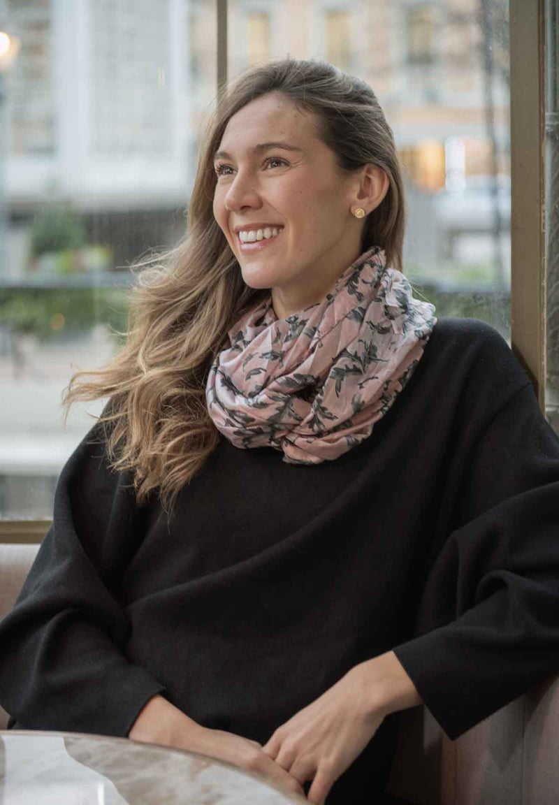 Lasessor Aria silkkituubihuivi - roosa - naisten asusteet - muoti - silkkihuivi - lifestyle - IHANA Store