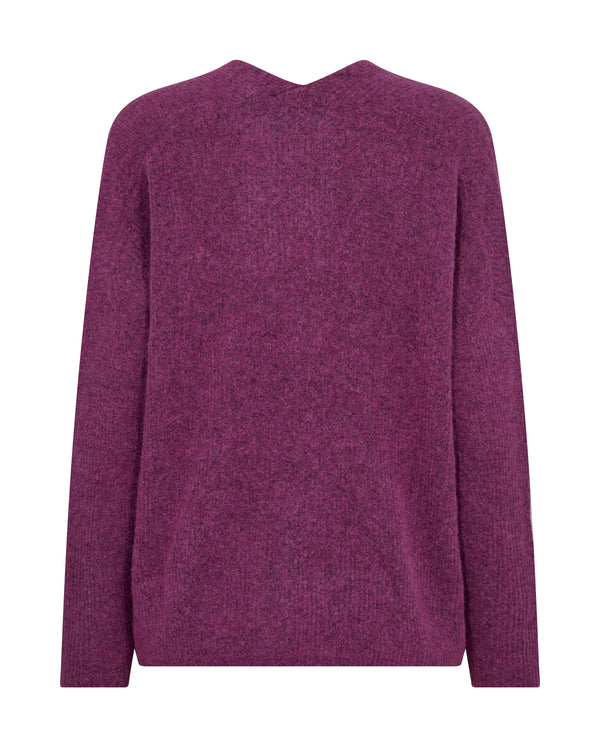 Mos mosh Thora neulepusero - purple - v-aukkoinen neule - naisten vaatteet - IHANA Store - lifestylemyymälä