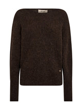 Mos Mosh Thora boatneck neule - ruskea - naisten vaatteet - muoti - villaneule - IHANA Store - kotimainen verkkokauppa