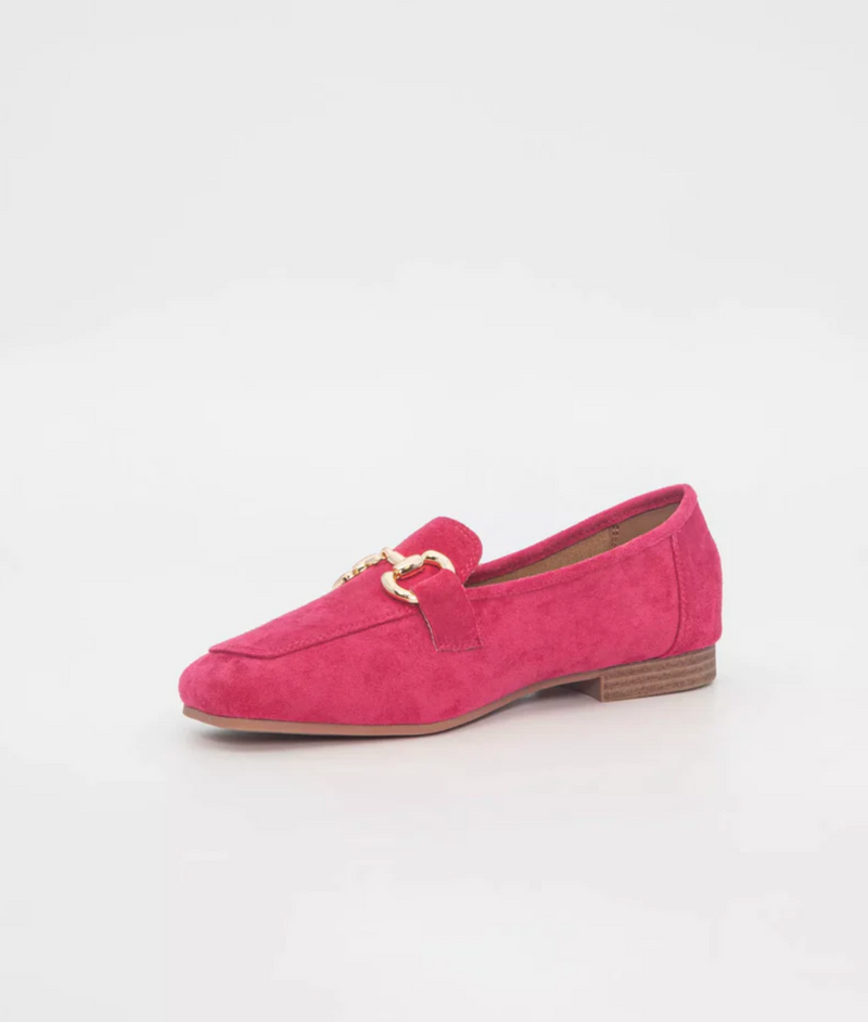 Duffy loaferit - fuksia - koristeketju - kangaskengät - naisten kengät - IHANA Store - lifestylemyymälä - verkkokauppa