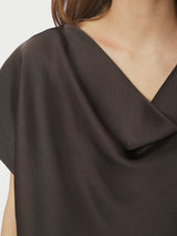 Neo Noir Annabeth pusero - ruskea - naisten muoti - paidat - vesiputouskaulus - muoti - lifestyle - IHANA Store - kotimainen verkkokaupppa