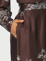 Neo Noir Lunet paisley housut - ruskea kuvioitu - housut - alaosat - naisten vaatteet - muoti - IHANA Store - lifestylemyymälä - kotimainen verkkokauppa
