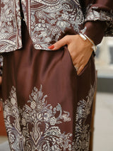 Neo Noir Lunet paisley housut - ruskea kuvioitu - housut - alaosat - naisten vaatteet - muoti - IHANA Store - lifestylemyymälä - kotimainen verkkokauppa