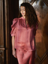 Neo Noir Roella pusero - pinkki - naisten muoti - satiinipaidat - pukeutuminen- lifestyle - kotimainen verkkokauppa - IHANA Store