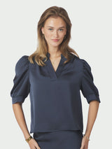 Neo Noir Roella pusero - sininen -naisten muoti - satiinipaidat - pukeutuminen- lifestyle - kotimainen verkkokauppa - IHANA Store