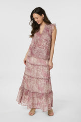 Neo Noir Todo hame - sifonkihame - maksihame - kuvioitu - roosa kuvioitu - naisten vaatteet - IHANA Store - lifestylemyymälä