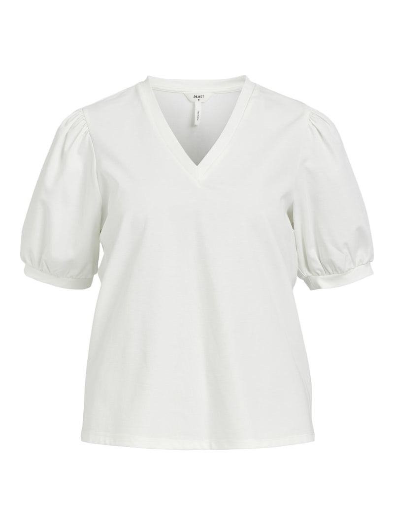 Object Caroline t-paita - v-aukkoinen - puhvihihat - naisten yläosat - IHANA Store - lifestylemyymälä - verkkokauppa