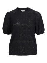 Object Feodora t-paita - musta - pitsipaita - naisten vaatteet - lyhythihainen pusero - IHANA Store